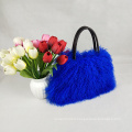 China factory wholesale Classic Women Fluffy real Mongolian Fur bag Handbag Purse